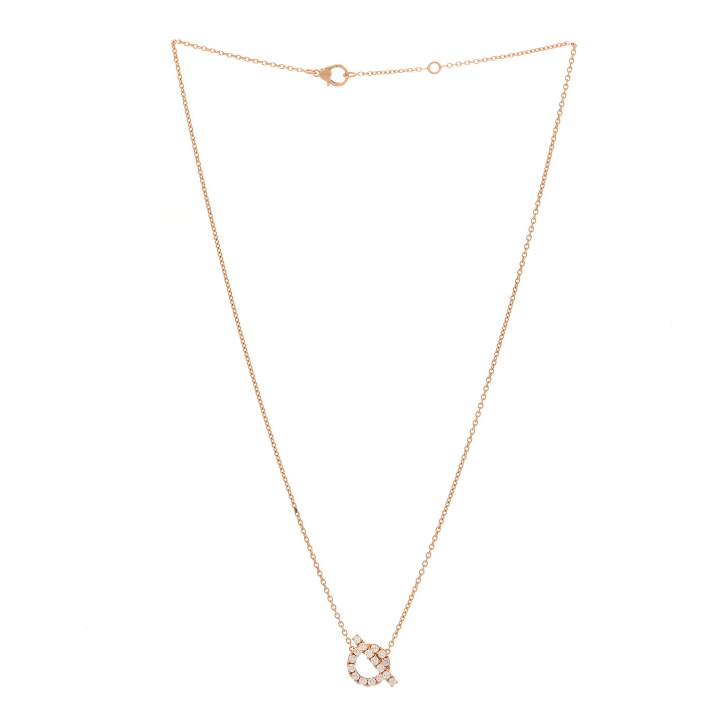 18K Rose Gold Diamond Finesse Pendant Necklace
