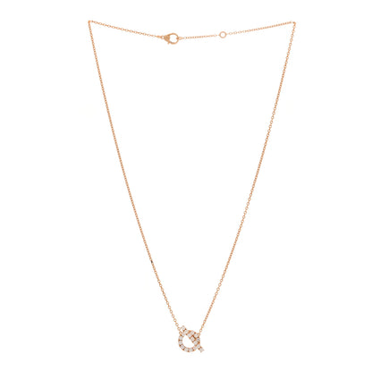Hermes 18K Rose Gold Diamond Finesse Pendant Necklace 3 of 6