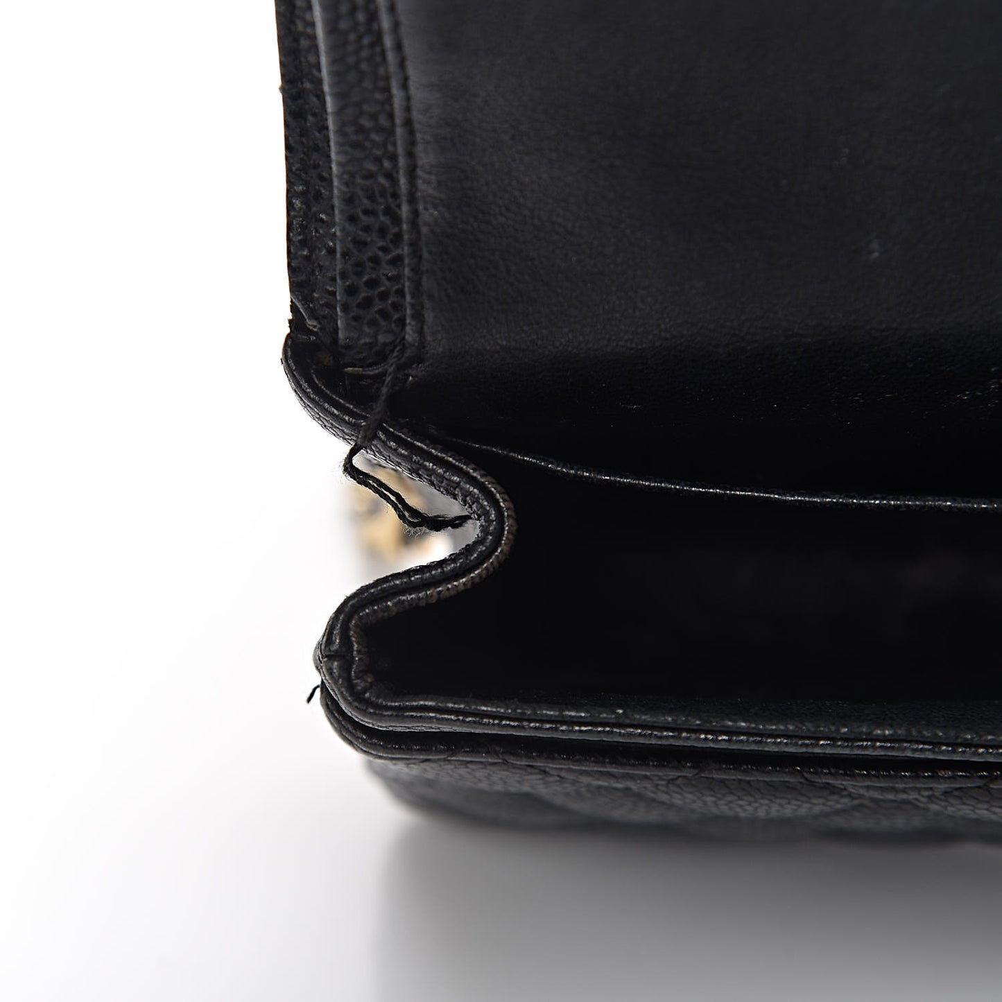Caviar Quilted Small Double Flap Black