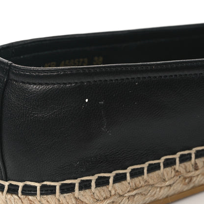 Saint Laurent Lambskin Monogram Espadrilles 38 Black 9 of 9