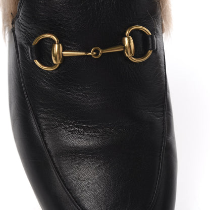 Gucci Malaga Kid Fur Womens Jordaan Loafers 40 Black Natural 9 of 13