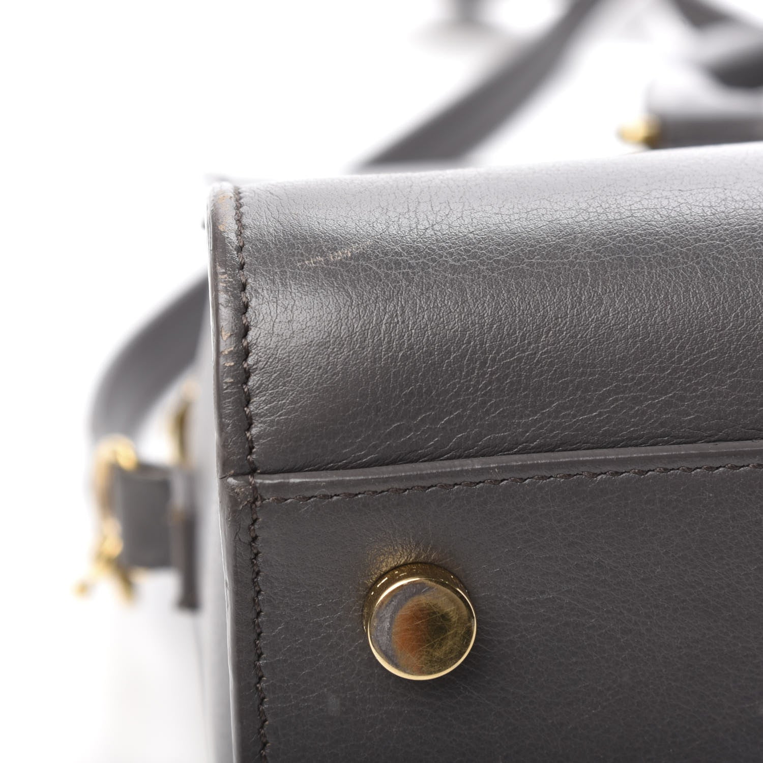 Saint Laurent Calfskin Small Monogram Cabas Grey 11 of 12