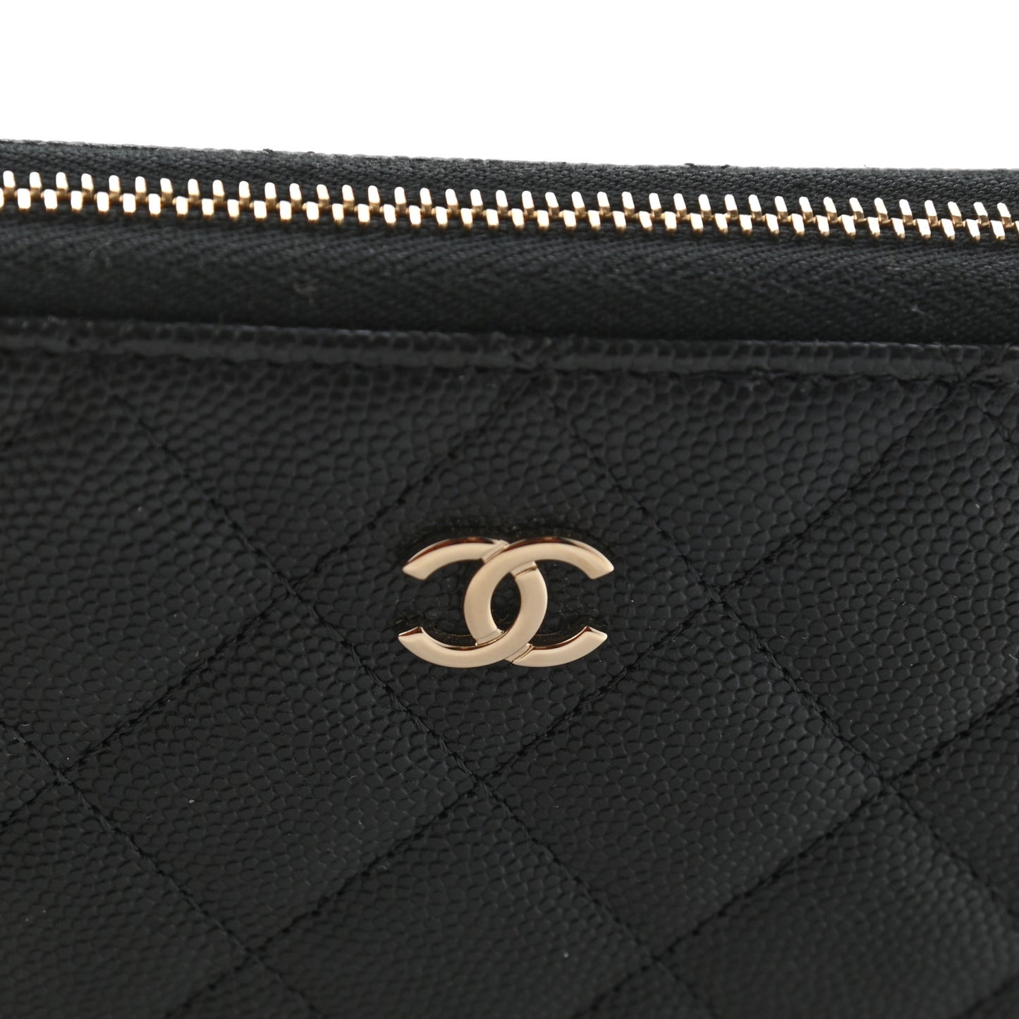 Caviar Quilted Large Zip Around Organizer Wallet Black
