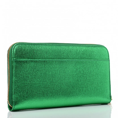 Dolce & Gabbana Metallic Dauphine Zip Around Wallet Green 3 of 6