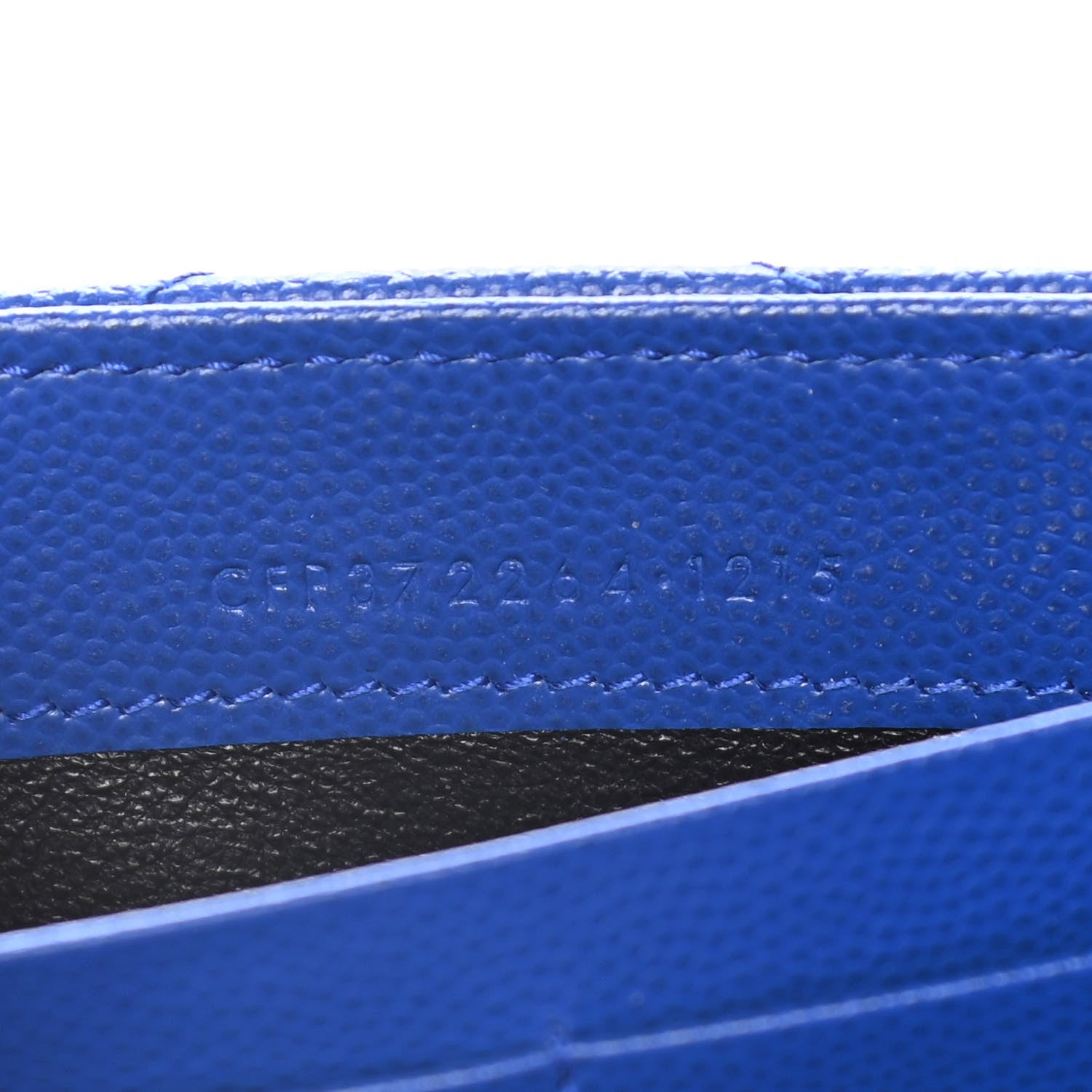 Saint Laurent Grain De Poudre Matelasse Chevron Monogram Flap Wallet Royal Blue 8 of 12