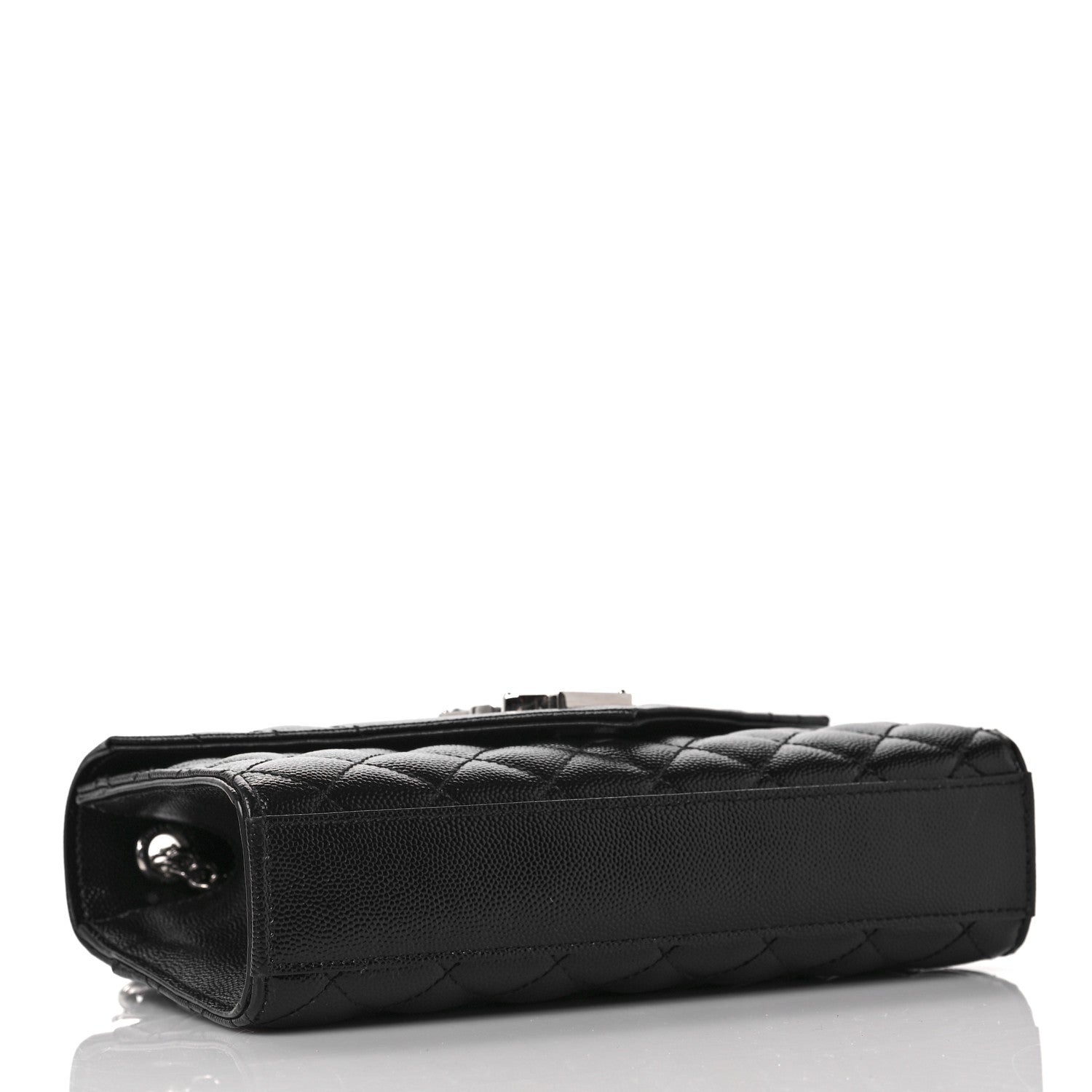 Saint Laurent Grain De Poudre Textured Mixed Matelasse Triquilt Small Monogram Satchel Black 3 of 9