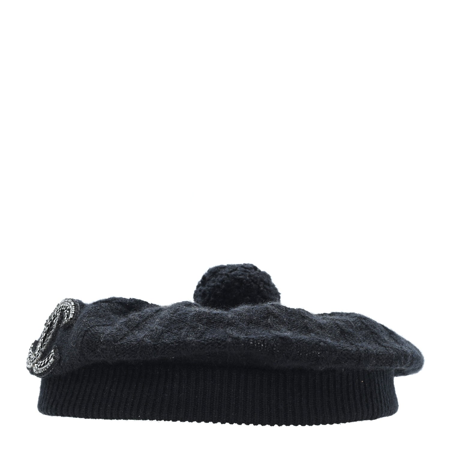 Chanel Cashmere CC Beret Black 4 of 9