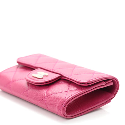 Chanel Caviar Quilted Flap Card Holder Wallet Fuchsia 11 of 12