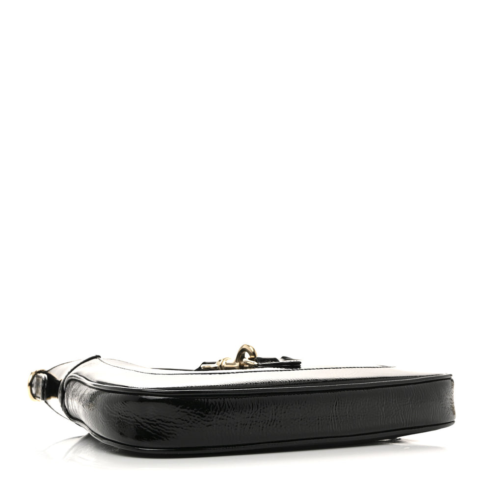 Gucci Patent Calfskin Small Jackie Shoulder Bag Black 1779700 ...