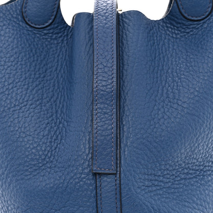 Hermes Taurillon Clemence Picotin 18 PM Bleu Agate 8 of 10