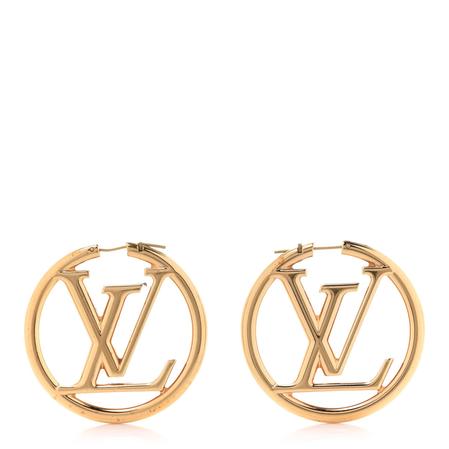 Louis Vuitton Metal Louise Hoop Earrings Gold 1 of 7