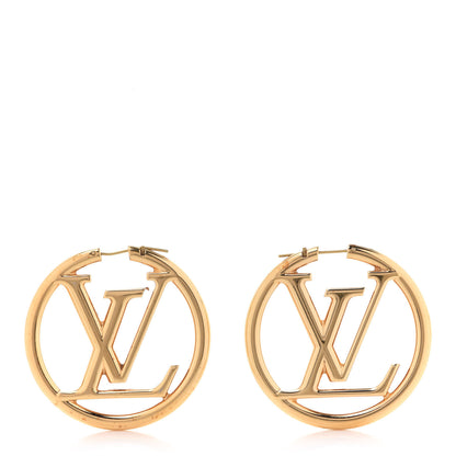 Louis Vuitton Metal Louise Hoop Earrings Gold 1 of 7