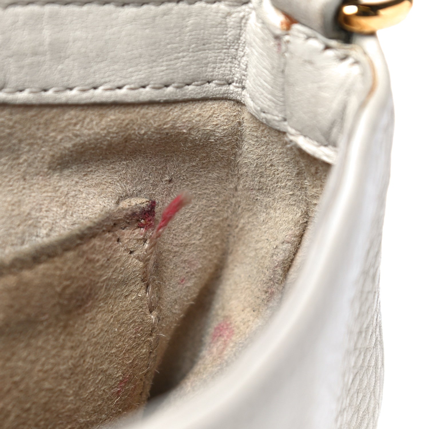 Gucci Pebbled Calfskin Small 1973 Chain Shoulder Bag Off White 13 of 21
