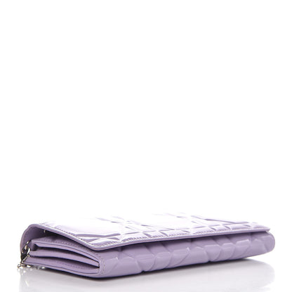 Christian Dior Patent Cannage Rendez-vous Chain Wallet Purple 4 of 8