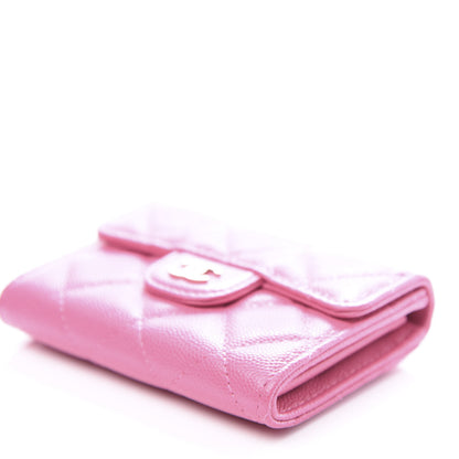 Chanel Caviar Quilted Flap Card Holder Wallet Pink 9 of 10