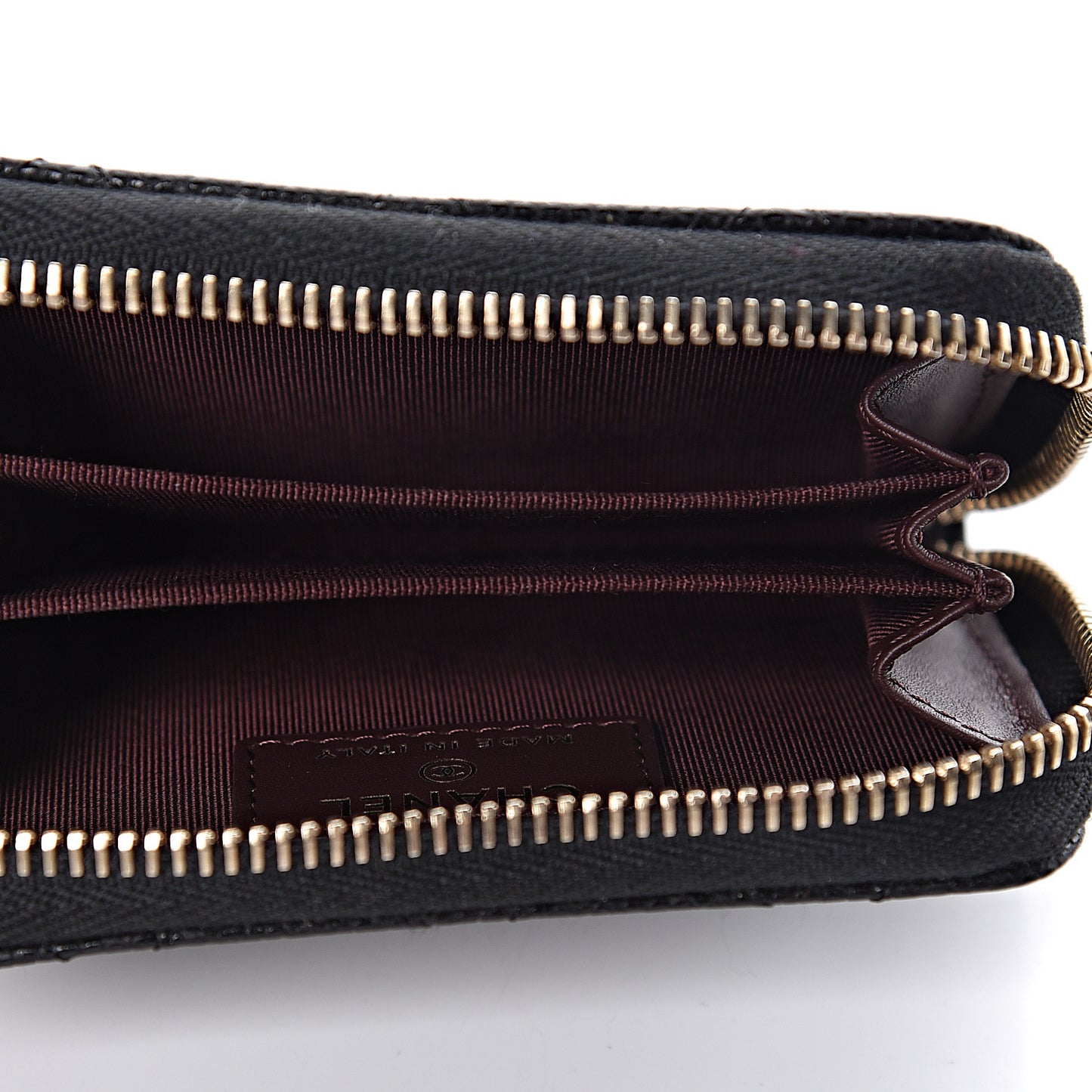 Caviar Quilted Zip Coin Purse Black