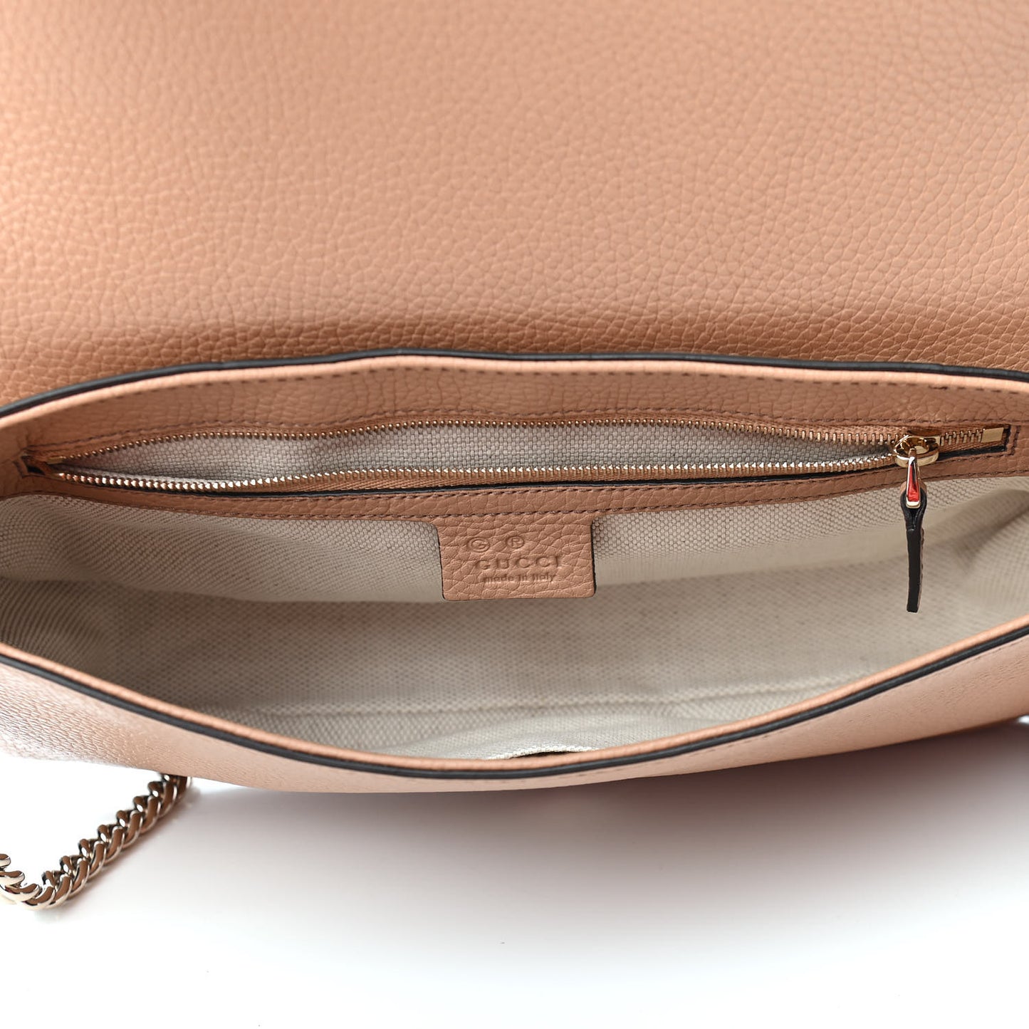 Pebbled Calfskin Medium Soho Flap Crossbody Camelia