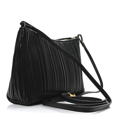 Mansur Gavriel Lambskin Pleated Shoulder Bag Black 3 of 9