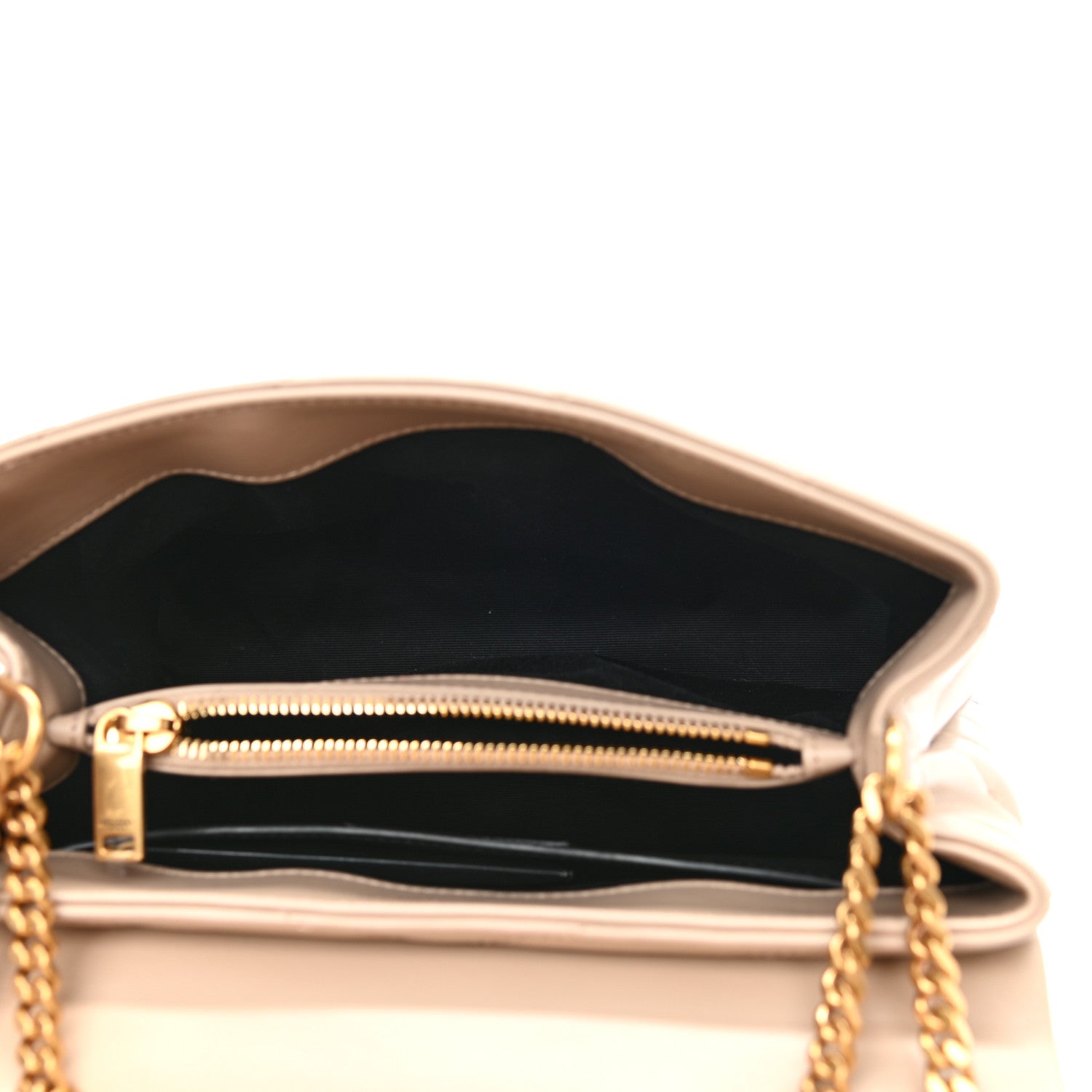 Saint Laurent Calfskin Y Quilted Monogram Small Loulou Chain Satchel Dark Beige 4 of 8