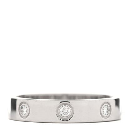 Cartier 18K White Gold 8 Diamond 4mm Wedding Band LOVE Ring 55 7.25 3 of 4