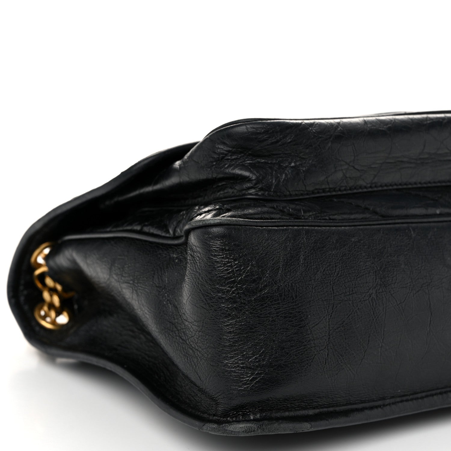 Saint Laurent Crinkled Calfskin Matelasse Monogram Medium Niki Chain Satchel Black 9 of 12