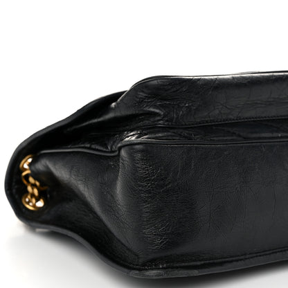 Saint Laurent Crinkled Calfskin Matelasse Monogram Medium Niki Chain Satchel Black 9 of 12