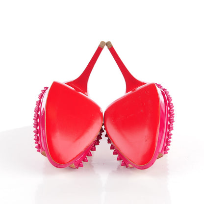 Christian Louboutin Patent Yolanda Spikes 120 Pumps 39.5 Grenadine 5 of 6