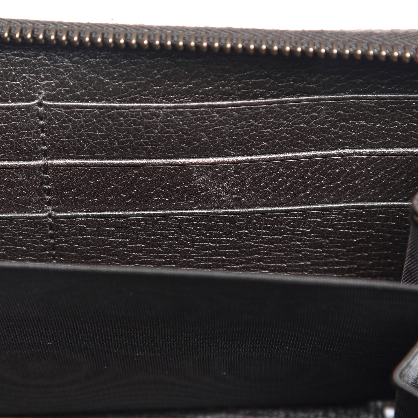 Calfskin Rania Web Zip Around Wallet Dark Brown