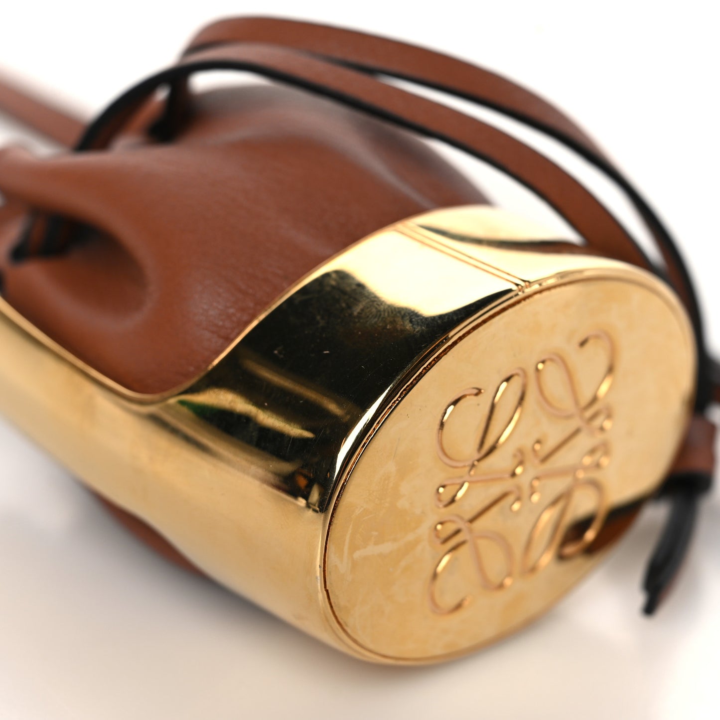 Calfskin Brass Balloon Nano Bucket Bag Tan