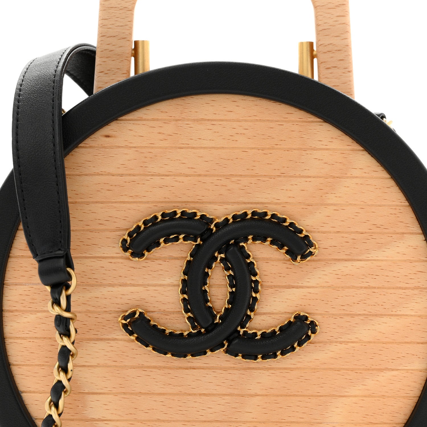 Chanel Beech Wood Lambskin Round CC Vanity Case Black 9 of 12