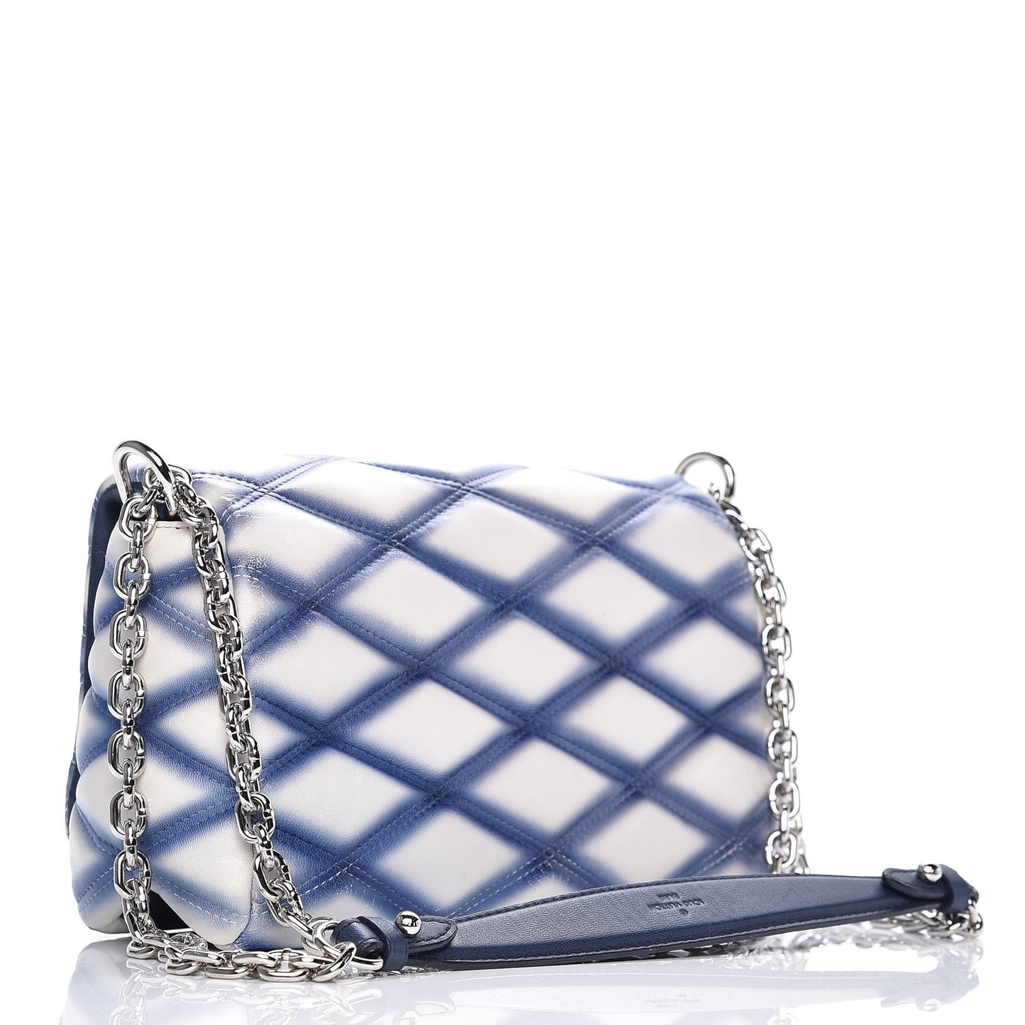 Lambskin Malletage Contraste GO-14 PM Blue