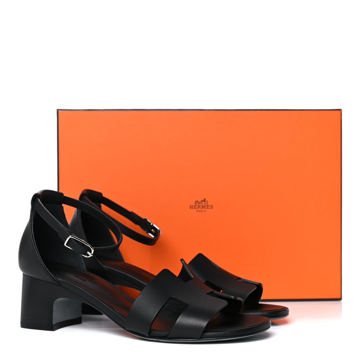 Calfskin Encens 50 Sandals 36.5 Black