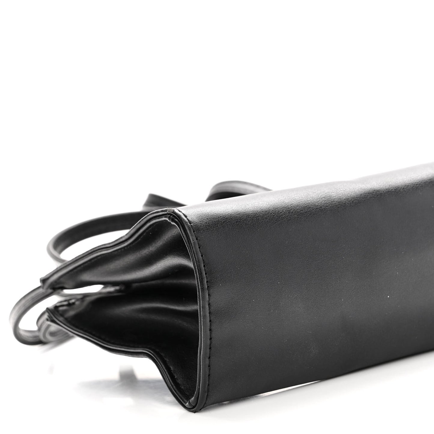 Vegan Leather Small Shopping Bag Black