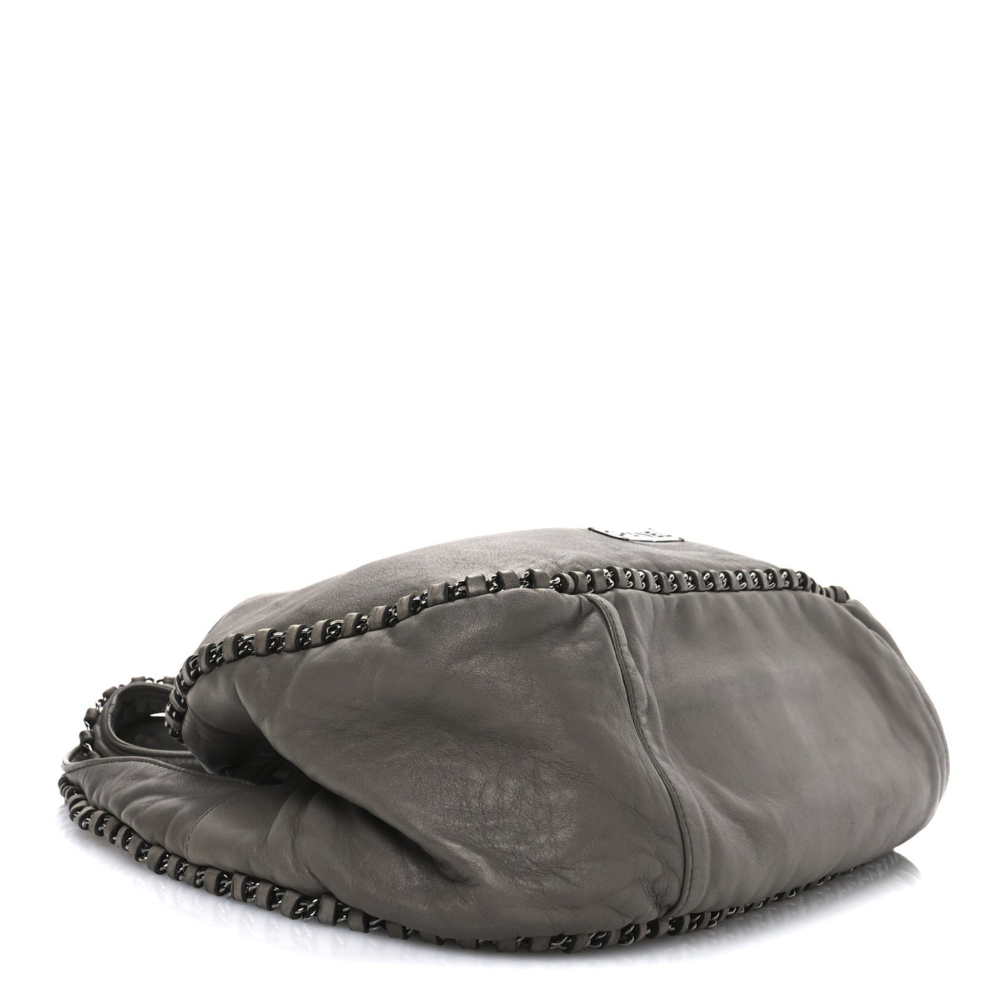 Lambskin Chain Hobo Grey