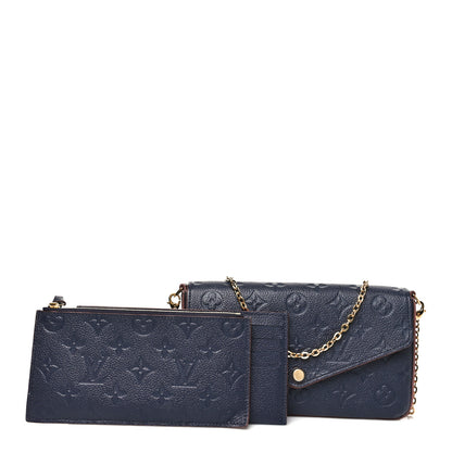Louis Vuitton Empreinte Pochette Felicie Chain Wallet Marine Rouge 3 of 10