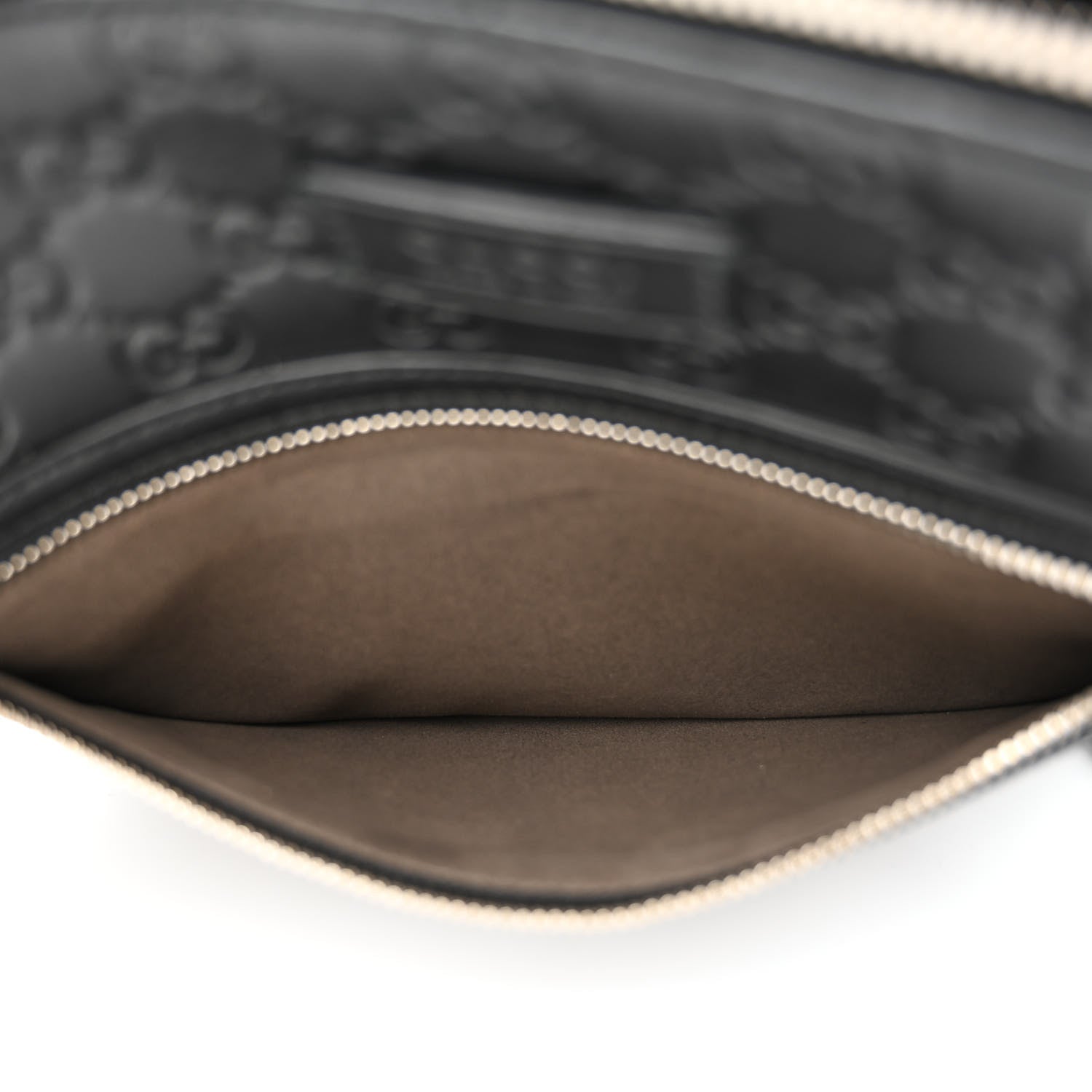 Gucci Guccissima Signature Small Messenger Bag Black 6 of 13