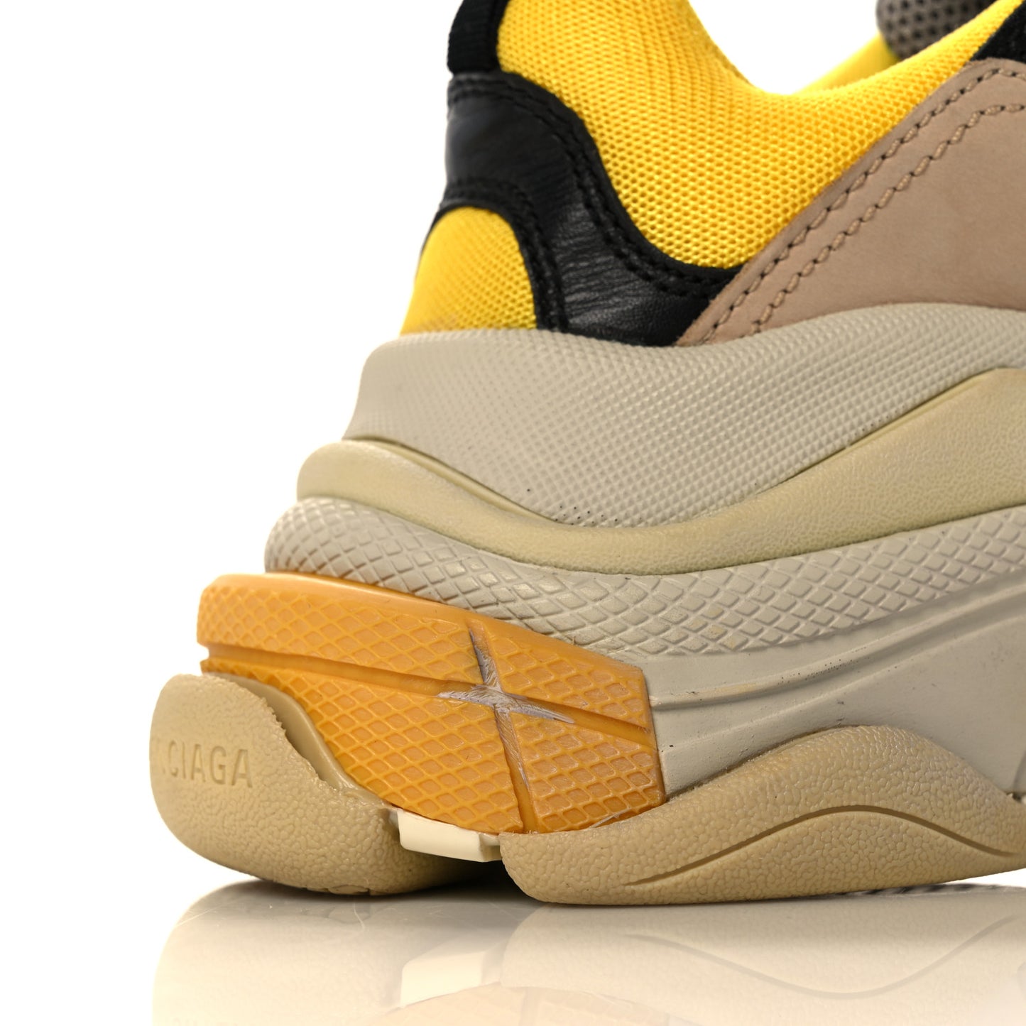 Fabric Mesh Womens Triple S Sneakers 37 Jaune Beige Vert Black Gris