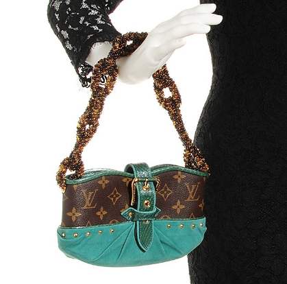 Louis Vuitton Monogram Python Suede Les Extraordinaires Draped Pochette 2 of 11