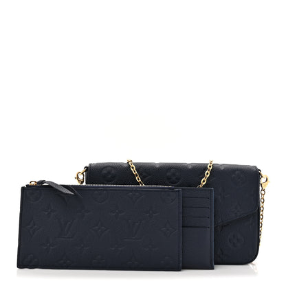 Louis Vuitton Empreinte Pochette Felicie Chain Wallet Navy 3 of 13