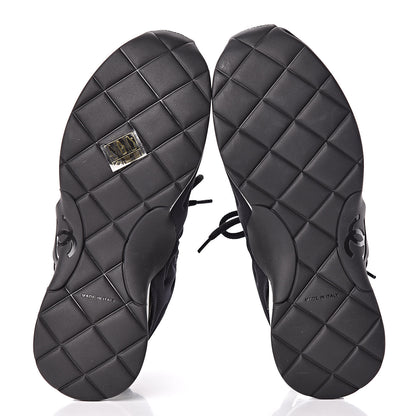 Chanel Stretch Fabric Womens CC Sneakers 37.5 Black 7 of 8