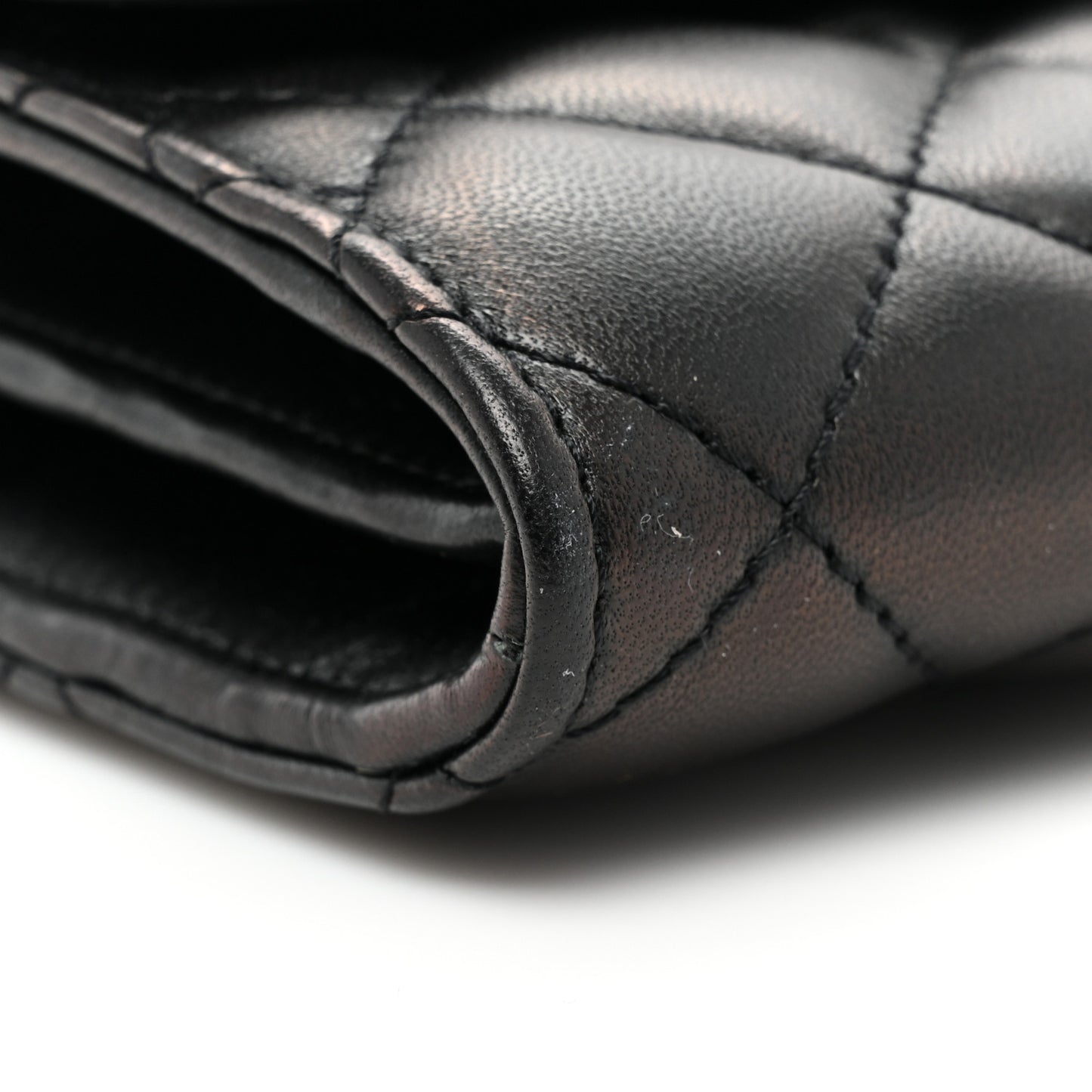 Lambskin Quilted Medusa Wallet on Chain Crossbody Black Gold