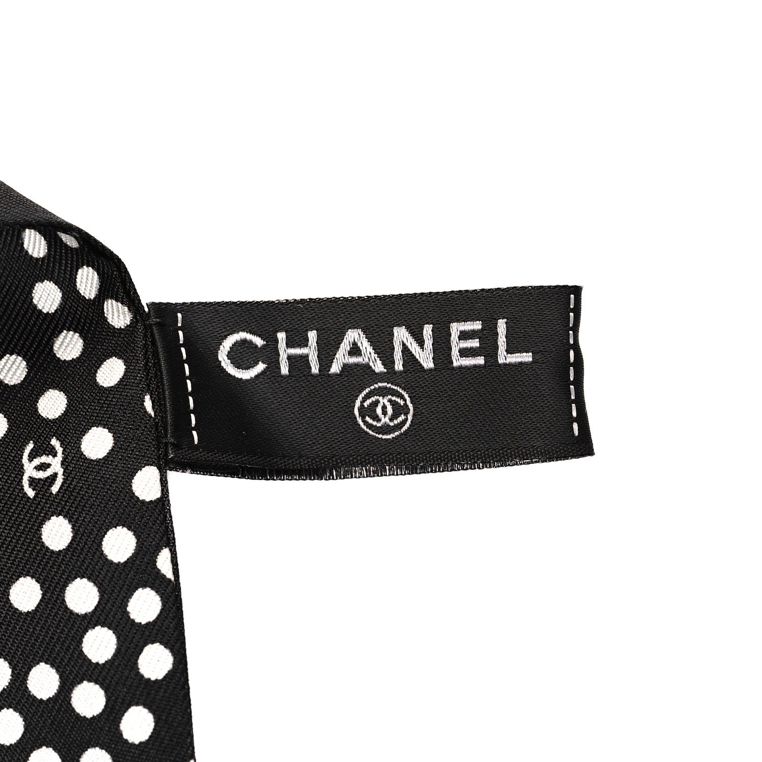 Chanel Silk CC Slim Bandeau Scarf Black Light Pink 3 of 3