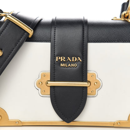Prada City Calf Saffiano Cahier Bag Talco Black 8 of 12