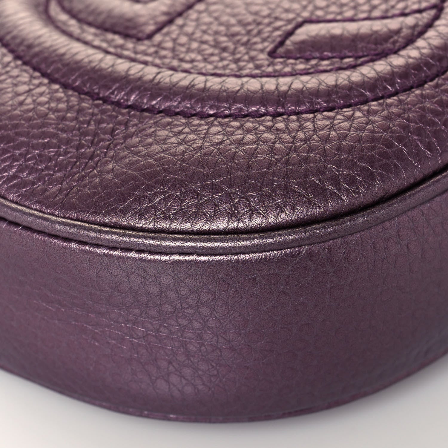 Gucci Metallic Pebbled Calfskin Mini Soho Chain Bag Purple 10 of 14