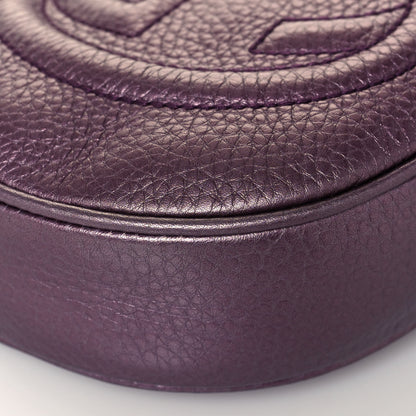 Gucci Metallic Pebbled Calfskin Mini Soho Chain Bag Purple 10 of 14