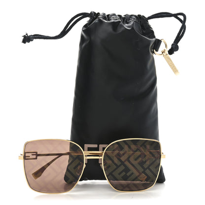 Fendi Metal Square Sunglasses FF40013U Gold Brown 7 of 7