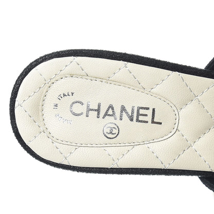 Chanel Crackled Lambskin Pearl Mules 35.5 Black 6 of 8