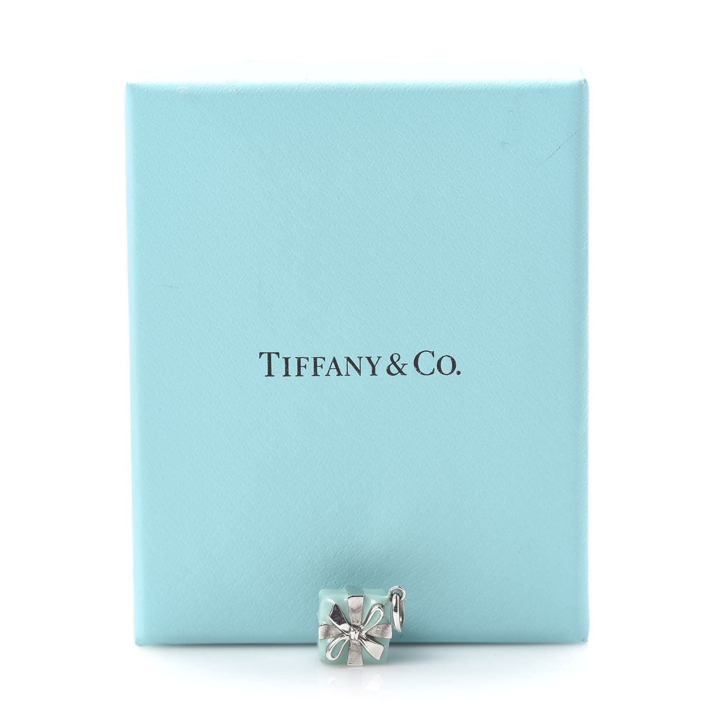 Sterling Silver Enamel Gift Box Charm Blue