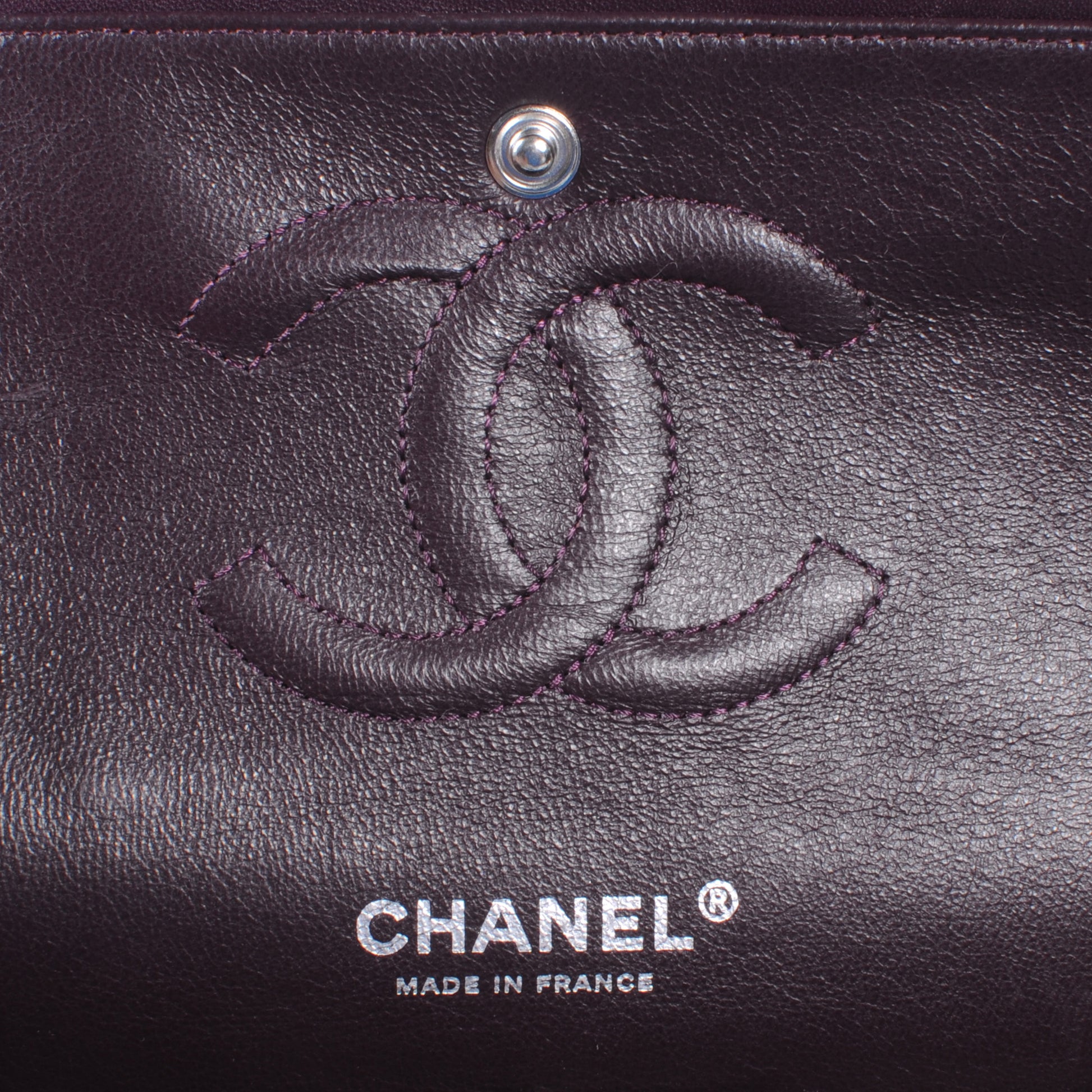 Chanel Lambskin Medium Double Flap Plum 7 of 10