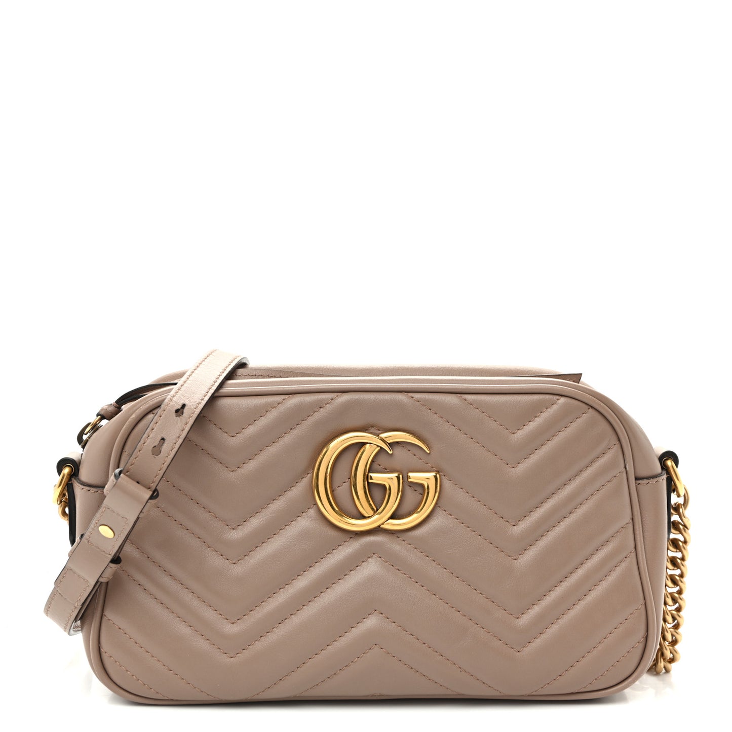 Calfskin Matelasse Small GG Marmont Chain Shoulder Bag  Porcelain Rose